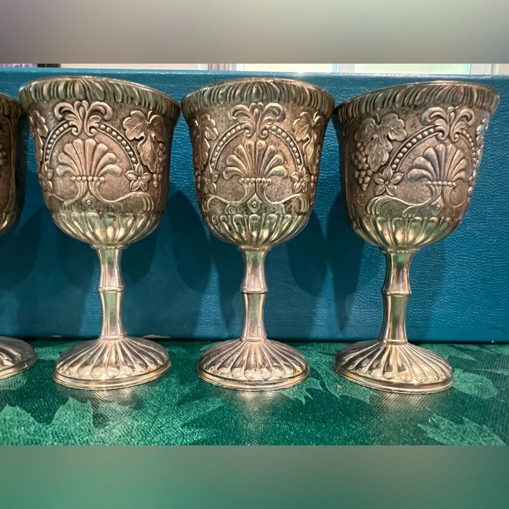 Vintage Raimond silver miniature goblets from Japan